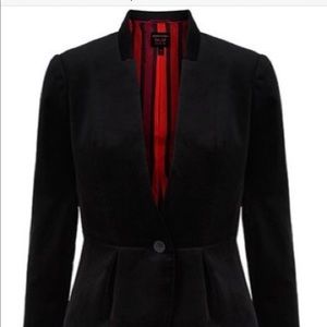 banana republic black velvet blazer with bow